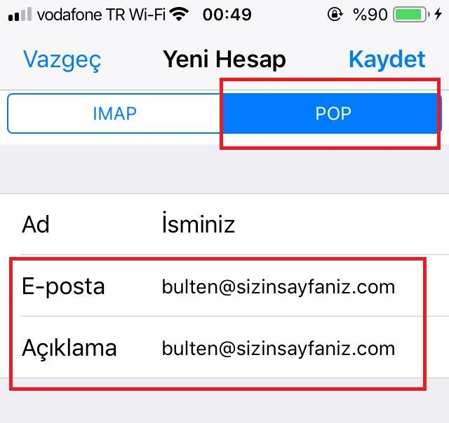 İphone Kurumsal Mail Kurulumu