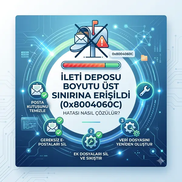 İleti Deposu Boyutu Üst Sınırına Erişildi (0x8004060C) Hatası Nasıl Çözülür?