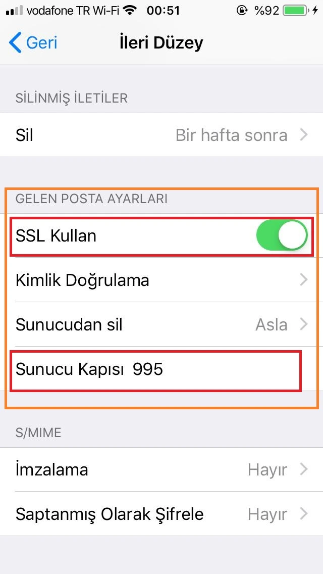 İphone Kurumsal Mail Kurulumu