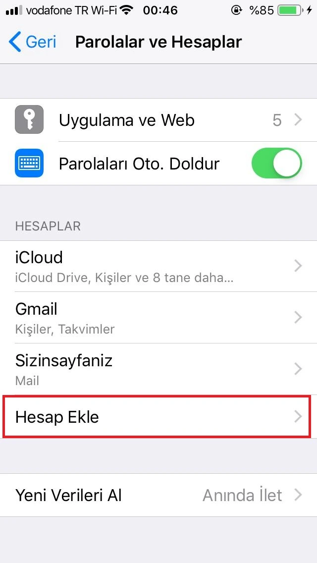 İphone Kurumsal Mail Kurulumu