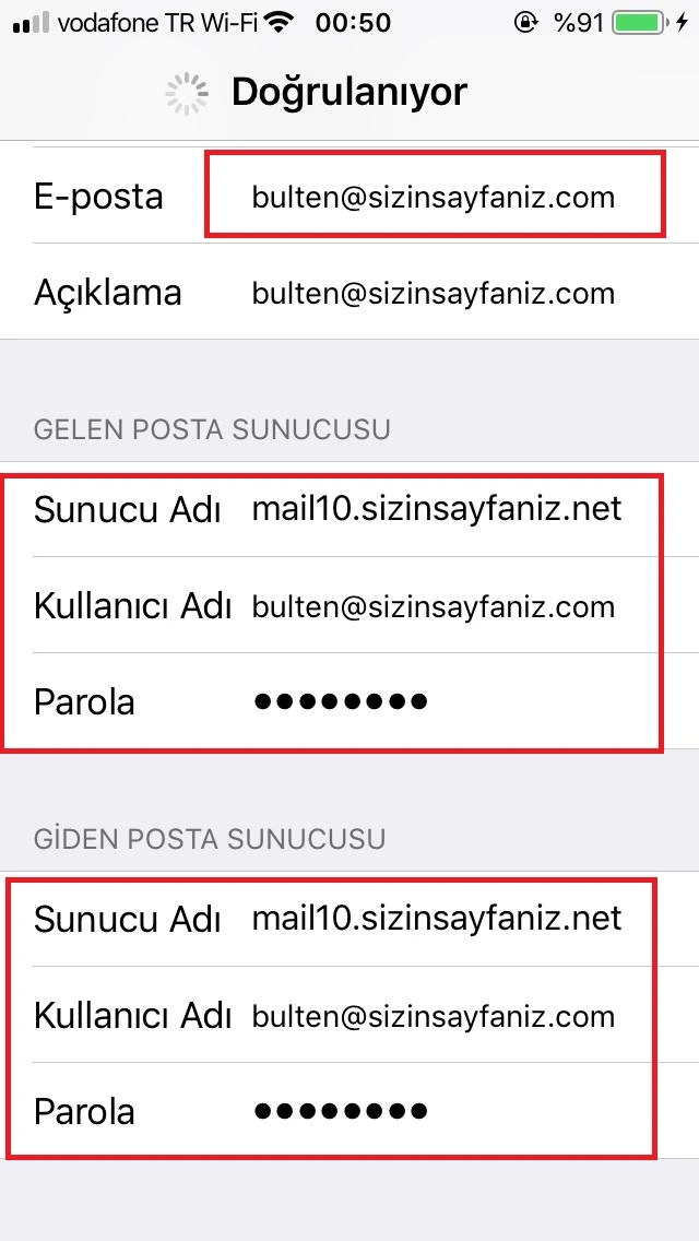 İphone Kurumsal Mail Kurulumu