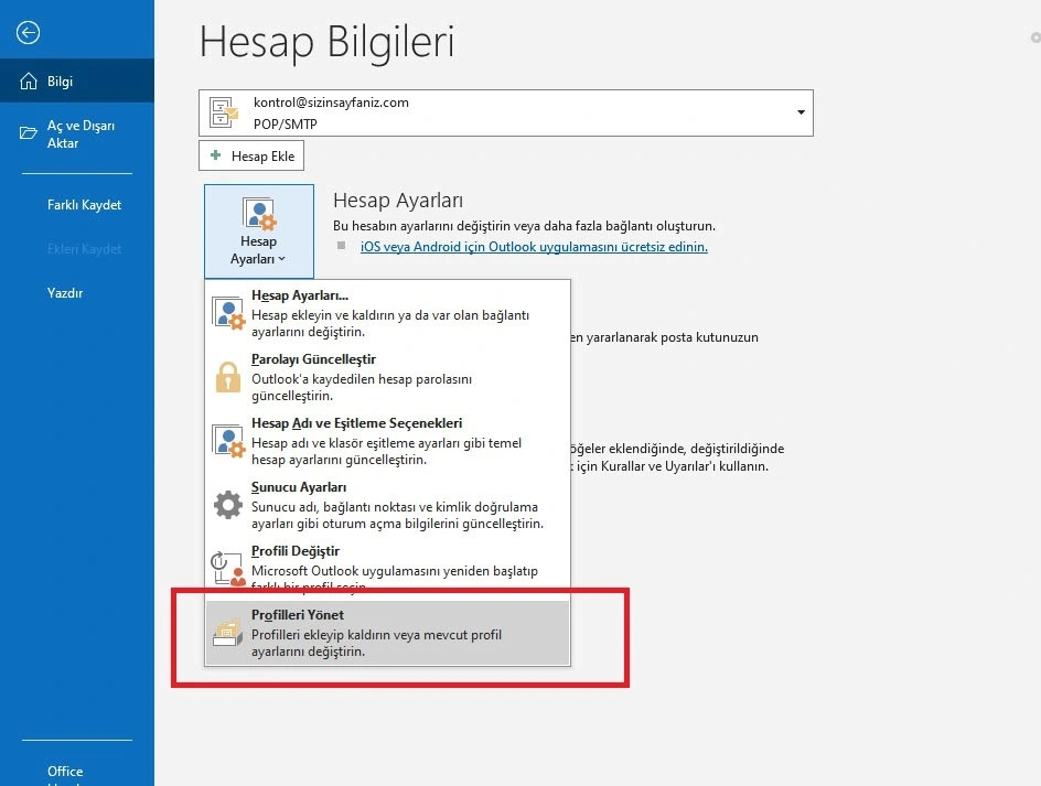 Outlook (Classic) Mail Kurulumu