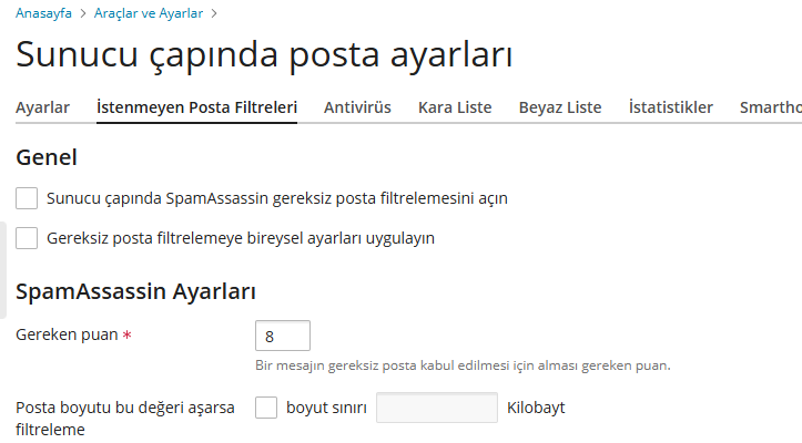 Mail Kara ve Beyaz Liste