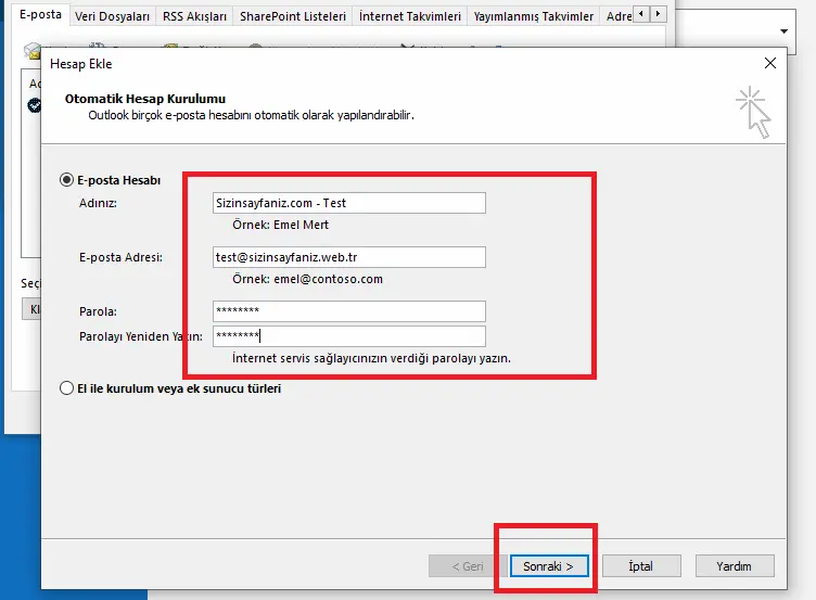 Outlook (Classic) Mail Kurulumu