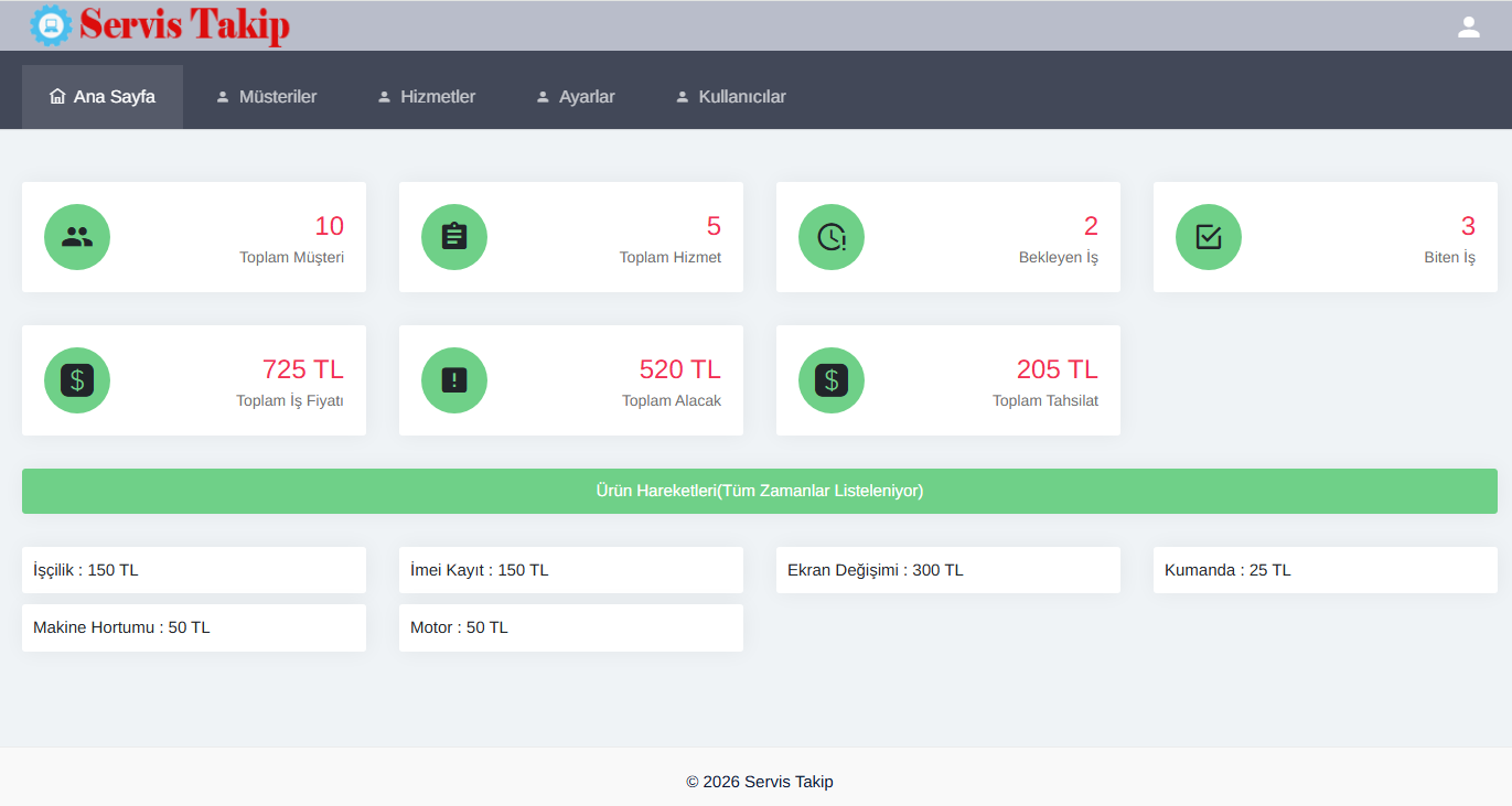 Buyatek Servis ve Tamir Takip Programı