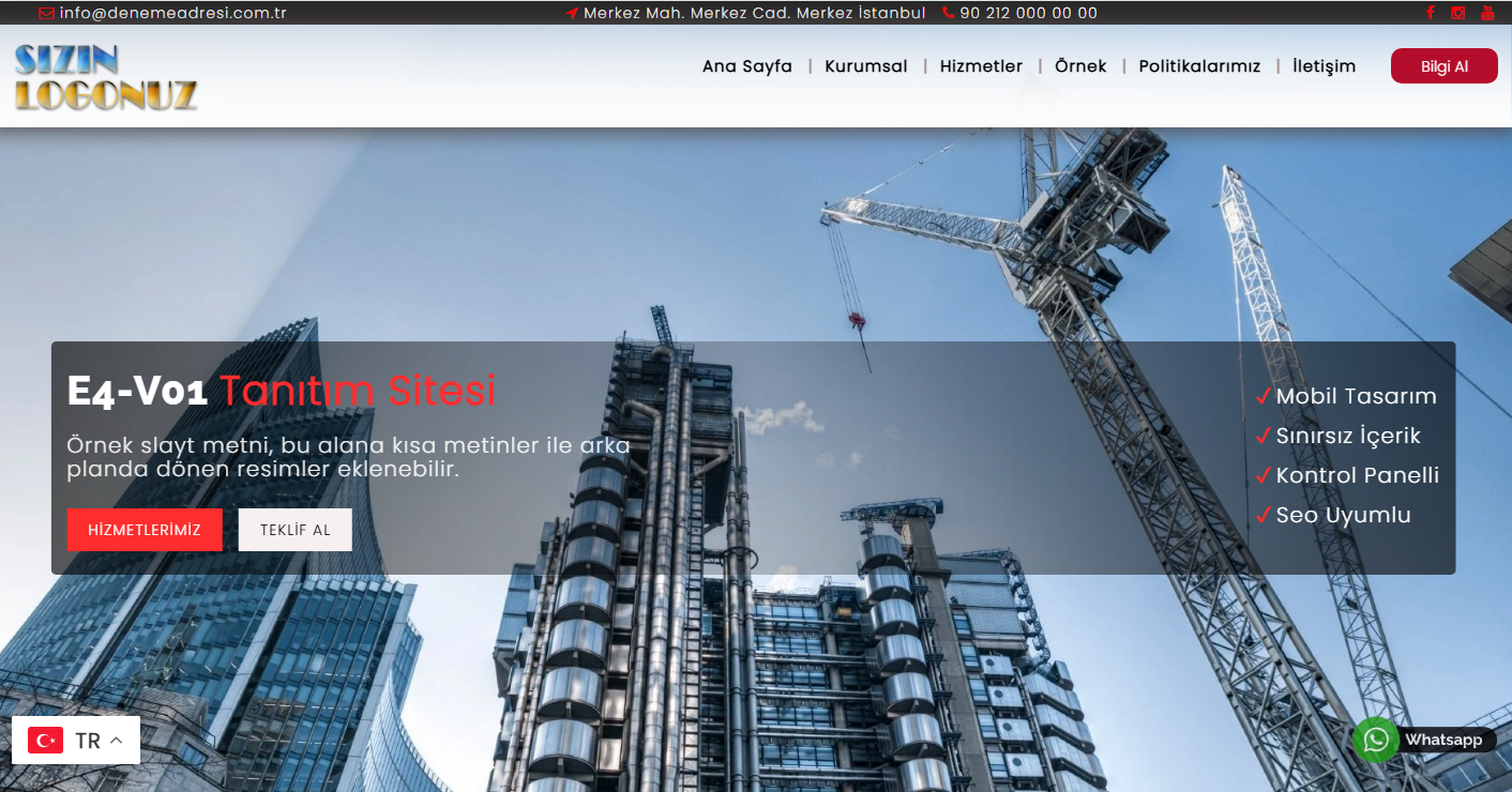 Firma E4 web sitesi demosu