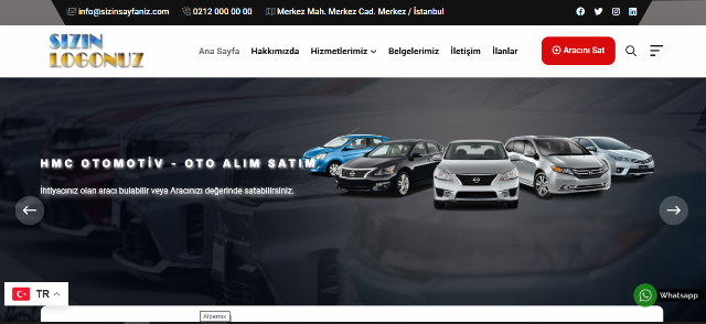 Oto Galeri A1 web sitesi demosu