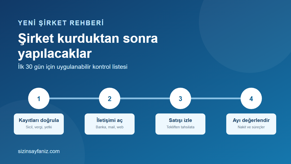 Şirket Kurduktan Sonra Yapılacaklar: İlk 30 Gün